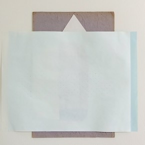 37. Verde, blanco, gris | 2012 | Cartón gris, papel bond y cartulinas sobre papel fabriano (220 gr) | 48 x 32 cm